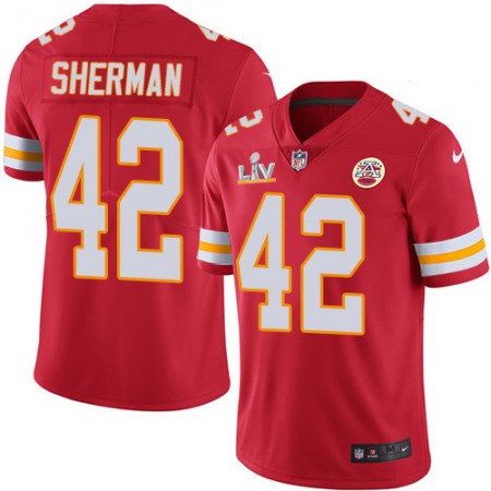 Nike Chiefs #42 Anthony Sherman Red Team Color Men's Super Bowl LV Bound Stitched NFL Vapor Untouchable Limited Jersey