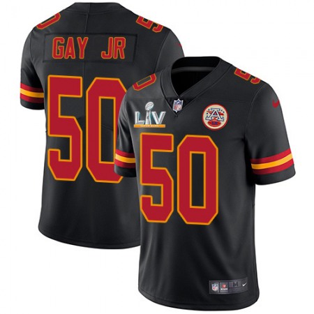 Nike Chiefs #50 Willie Gay Jr. Black Men's Super Bowl LV Bound Stitched NFL Limited Rush Jersey