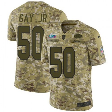 Nike Chiefs #50 Willie Gay Jr. Camo Super Bowl LVII Patch Men's Stitched NFL Limited 2018 Salute To Service Jersey