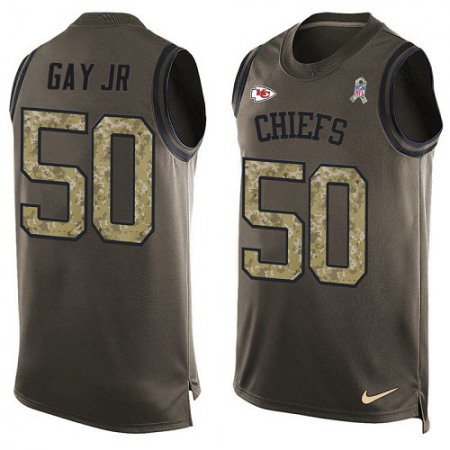 Nike Chiefs #50 Willie Gay Jr. Green Men's Stitched NFL Limited Salute To Service Tank Top Jersey