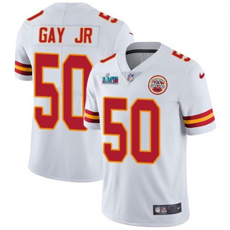 Nike Chiefs #50 Willie Gay Jr. White Super Bowl LVII Patch Men's Stitched NFL Vapor Untouchable Limited Jersey