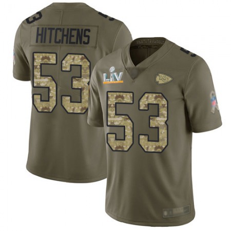 Nike Chiefs #53 Anthony Hitchens Olive/Camo Men's Super Bowl LV Bound Stitched NFL Limited 2017 Salute To Service Jersey