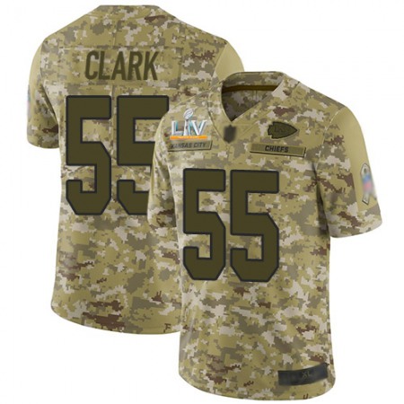 Nike Chiefs #55 Frank Clark Camo Men's Super Bowl LV Bound Stitched NFL Limited 2018 Salute To Service Jersey