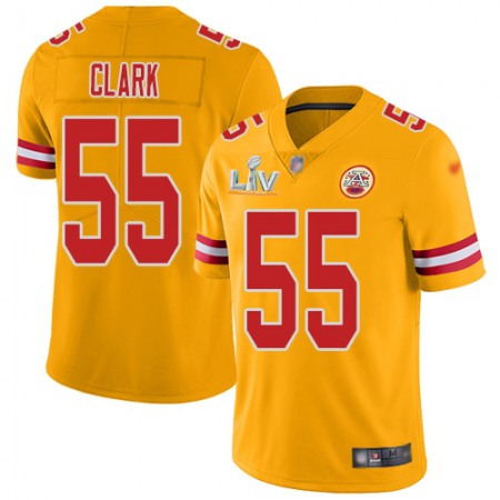 Nike Chiefs #55 Frank Clark Gold Men's Super Bowl LV Bound Stitched NFL Limited Inverted Legend Jersey