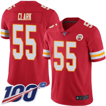 Nike Chiefs #55 Frank Clark Red Team Color Men's Stitched NFL 100th Season Vapor Limited Jersey