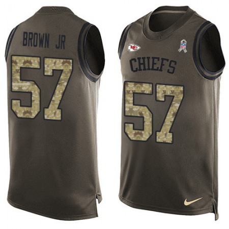 Nike Chiefs #57 Orlando Brown Jr. Green Men's Stitched NFL Limited Salute To Service Tank Top Jersey