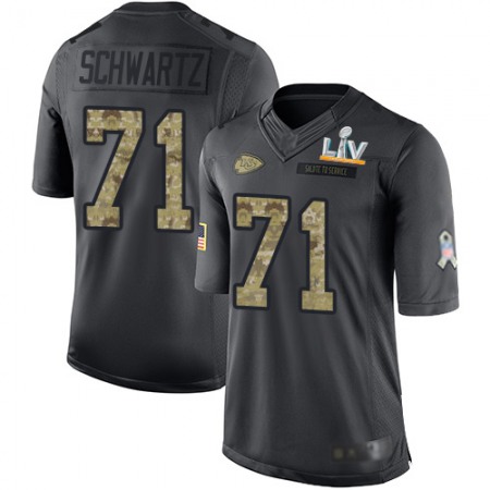 Nike Chiefs #71 Mitchell Schwartz Black Men's Super Bowl LV Bound Stitched NFL Limited 2016 Salute to Service Jersey