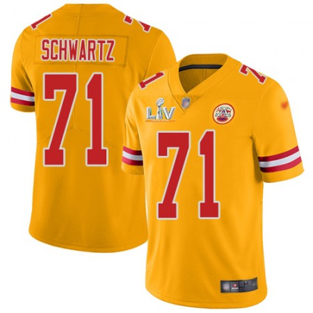 Nike Chiefs #71 Mitchell Schwartz Gold Men's Super Bowl LV Bound Stitched NFL Limited Inverted Legend Jersey