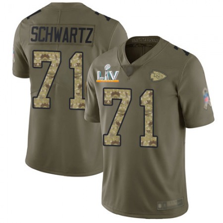 Nike Chiefs #71 Mitchell Schwartz Olive/Camo Men's Super Bowl LV Bound Stitched NFL Limited 2017 Salute To Service Jersey