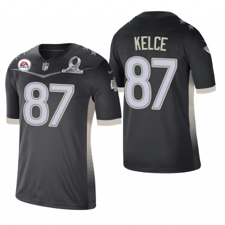 Kansas City Chiefs #87 Travis Kelce 2021 AFC Pro Bowl Game Anthracite NFL Jersey