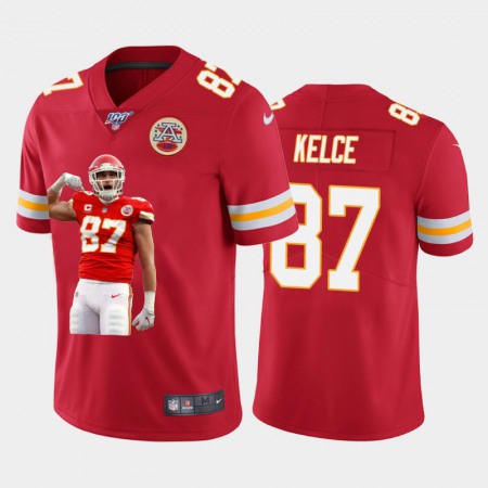 Kansas City Chiefs #87 Travis Kelce Nike Team Hero 3 Vapor Limited NFL 100 Jersey Red