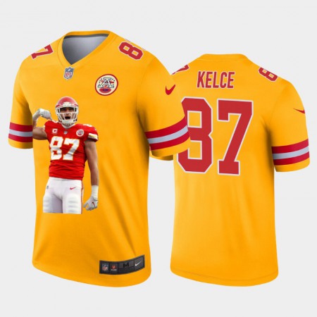 Kansas City Chiefs #87 Travis Kelce Nike Team Hero 3 Vapor Limited NFL Jersey Yellow