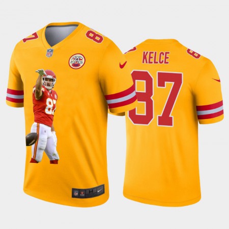 Kansas City Chiefs #87 Travis Kelce Nike Team Hero 4 Vapor Limited NFL Jersey Yellow