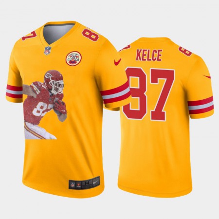 Kansas City Chiefs #87 Travis Kelce Nike Team Hero 5 Vapor Limited NFL Jersey Yellow