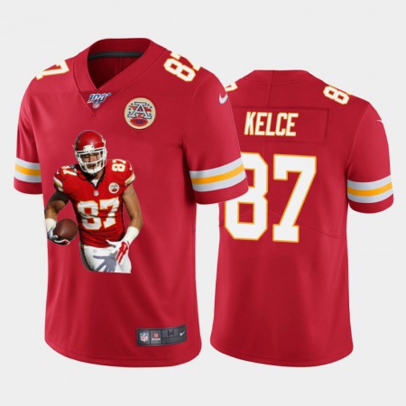 Kansas City Chiefs #87 Travis Kelce Nike Team Hero 6 Vapor Limited NFL 100 Jersey Red