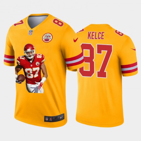 Kansas City Chiefs #87 Travis Kelce Nike Team Hero 6 Vapor Limited NFL Jersey Yellow