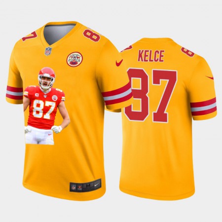 Kansas City Chiefs #87 Travis Kelce Nike Team Hero 7 Vapor Limited NFL Jersey Yellow