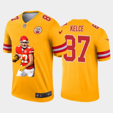 Kansas City Chiefs #87 Travis Kelce Nike Team Hero Vapor Limited NFL Jersey Yellow