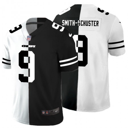 Kansas City Chiefs #9 JuJu Smith-Schuster Men's Black V White Peace Split Nike Vapor Untouchable Limited NFL Jersey