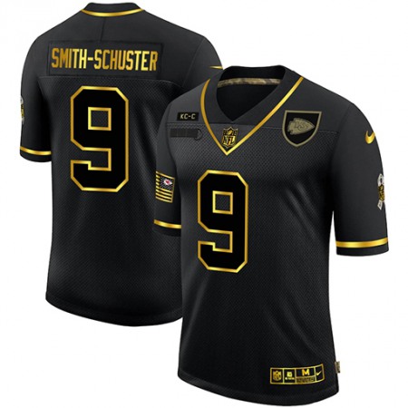 Kansas City Chiefs #9 JuJu Smith-Schuster Men's Nike 2020 Salute To Service Golden Limited NFL Jersey Black