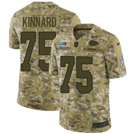 Nike Chiefs #75 Darian Kinnard Camo Super Bowl LVII Patch Men's Stitched NFL Limited 2018 Salute To Service Jersey