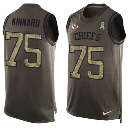 Nike Chiefs #75 Darian Kinnard Green Men's Stitched NFL Limited Salute To Service Tank Top Jersey