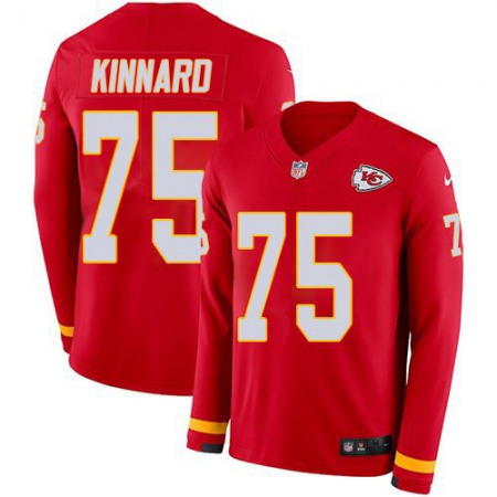 Nike Chiefs #75 Darian Kinnard Red Team Color Men's Stitched NFL Limited Therma Long Sleeve Jersey