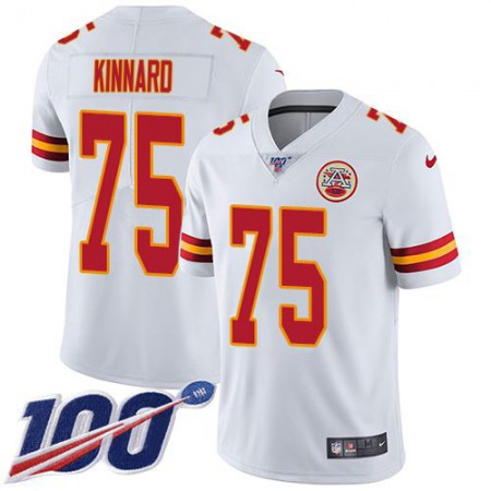 Nike Chiefs #75 Darian Kinnard White Men's Stitched NFL 100th Season Vapor Limited Jersey