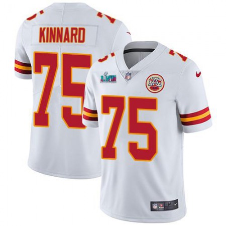 Nike Chiefs #75 Darian Kinnard White Super Bowl LVII Patch Men's Stitched NFL Vapor Untouchable Limited Jersey