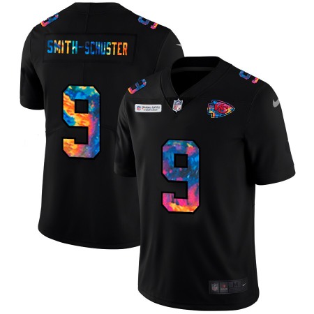 Kansas City Chiefs #9 JuJu Smith-Schuster Men's Nike Multi-Color Black 2020 NFL Crucial Catch Vapor Untouchable Limited Jersey