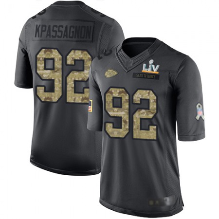 Nike Chiefs #92 Tanoh Kpassagnon Black Men's Super Bowl LV Bound Stitched NFL Limited 2016 Salute to Service Jersey