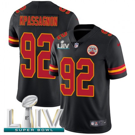 Nike Chiefs #92 Tanoh Kpassagnon Black Super Bowl LIV 2020 Men's Stitched NFL Limited Rush Jersey