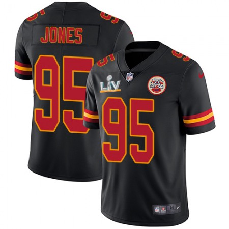 Nike Chiefs #95 Chris Jones Black Men's Super Bowl LV Bound Stitched NFL Limited Rush Jersey