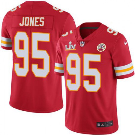 Nike Chiefs #95 Chris Jones Red Team Color Men's Super Bowl LV Bound Stitched NFL Vapor Untouchable Limited Jersey