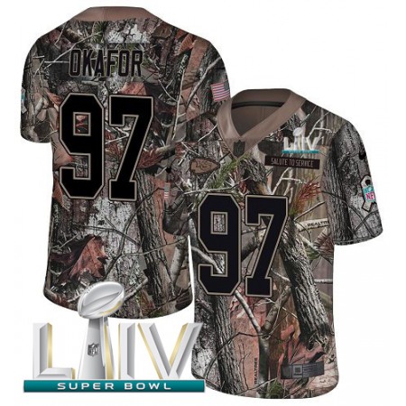 Nike Chiefs #97 Alex Okafor Camo Super Bowl LIV 2020 Men's Stitched NFL Limited Rush Realtree Jersey