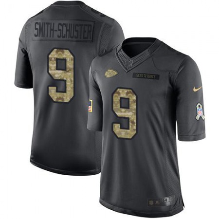 Nike Chiefs #9 JuJu Smith-Schuster Black Men's Stitched NFL Limited 2016 Salute to Service Jersey