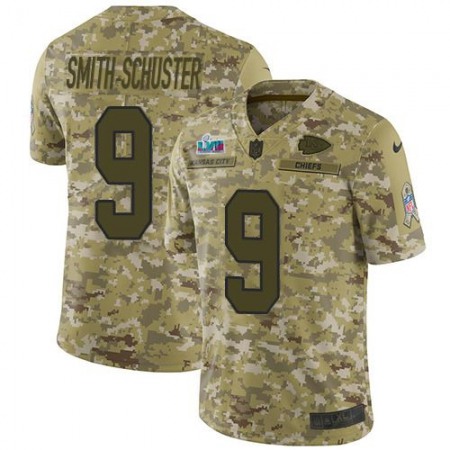 Nike Chiefs #9 JuJu Smith-Schuster Camo Super Bowl LVII Patch Men's Stitched NFL Limited 2018 Salute To Service Jersey