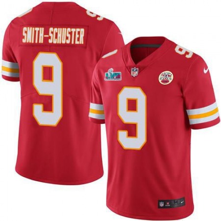 Nike Chiefs #9 JuJu Smith-Schuster Red Team Color Super Bowl LVII Patch Men's Stitched NFL Vapor Untouchable Limited Jersey