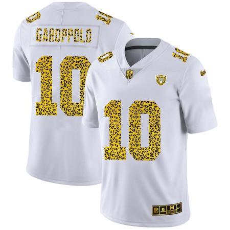 Las Vegas Raiders #10 Jimmy Garoppolo Men's Nike Flocked Leopard Print Vapor Limited NFL Jersey White