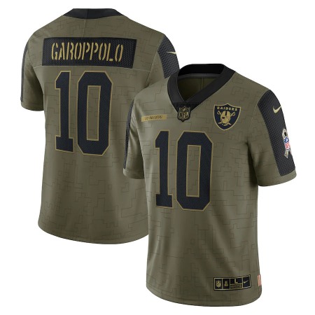 Las Vegas Raiders #10 Jimmy Garoppolo Olive Nike 2021 Salute To Service Limited Player Jersey