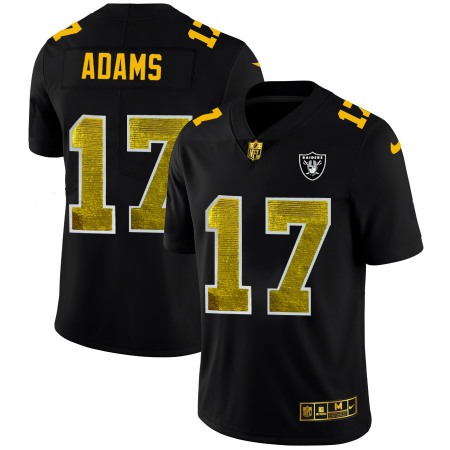 Las Vegas Raiders #17 Davante Adams Men's Black Nike Golden Sequin Vapor Limited NFL Jersey