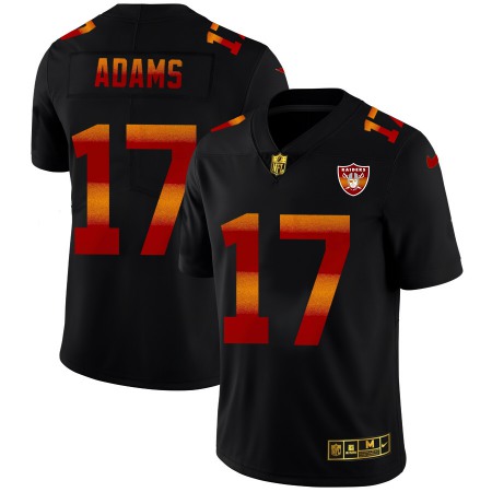 Las Vegas Raiders #17 Davante Adams Men's Black Nike Red Orange Stripe Vapor Limited NFL Jersey