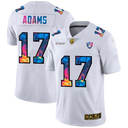 Las Vegas Raiders #17 Davante Adams Men's White Nike Multi-Color 2020 NFL Crucial Catch Limited NFL Jersey