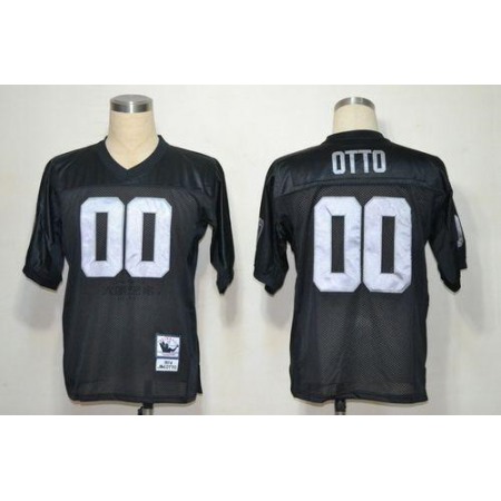 Mitchell And Ness Raiders #00 Jim Otto Black Stitched Throwback NFL Jersey