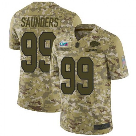 Nike Chiefs #99 Khalen Saunders Camo Super Bowl LVII Patch Men's Stitched NFL Limited 2018 Salute To Service Jersey