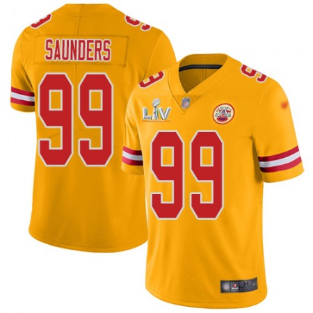 Nike Chiefs #99 Khalen Saunders Gold Men's Super Bowl LV Bound Stitched NFL Limited Inverted Legend Jersey