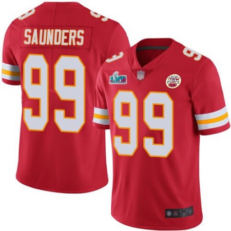 Nike Chiefs #99 Khalen Saunders Red Team Color Super Bowl LVII Patch Men's Stitched NFL Vapor Untouchable Limited Jersey