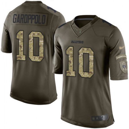 Nike Raiders #10 Jimmy Garoppolo Green Men's Stitched NFL Limited 2015 Salute To Service Jersey