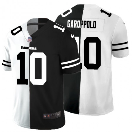 Nike Raiders #10 Jimmy Garoppolo Men's Black V White Peace Split Nike Vapor Untouchable Limited NFL Jersey