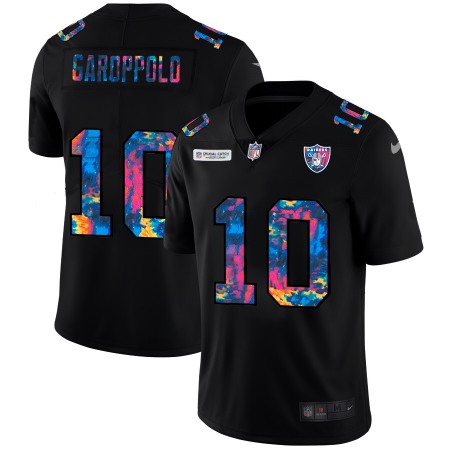 Nike Raiders #10 Jimmy Garoppolo Men's Nike Multi-Color Black 2020 NFL Crucial Catch Vapor Untouchable Limited Jersey
